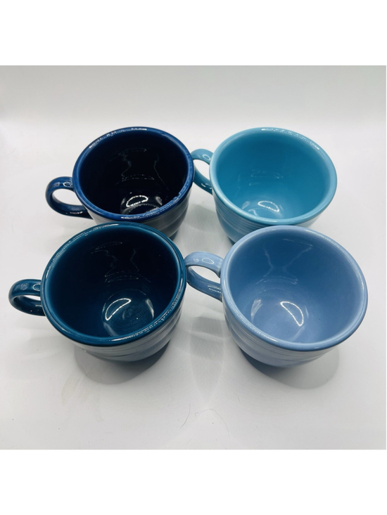 Fiesta Other - Fiestaware Coffee Mugs Cups Homer Laughlin Blue Green Cobalt Peacock ~ Set of 4